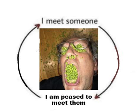 Cheesed <strong>To Meet</strong> You refers to a pun on the phrase "<strong>pleased to meet</strong> you" accompanied by an illustration of. . I am peased to meet them